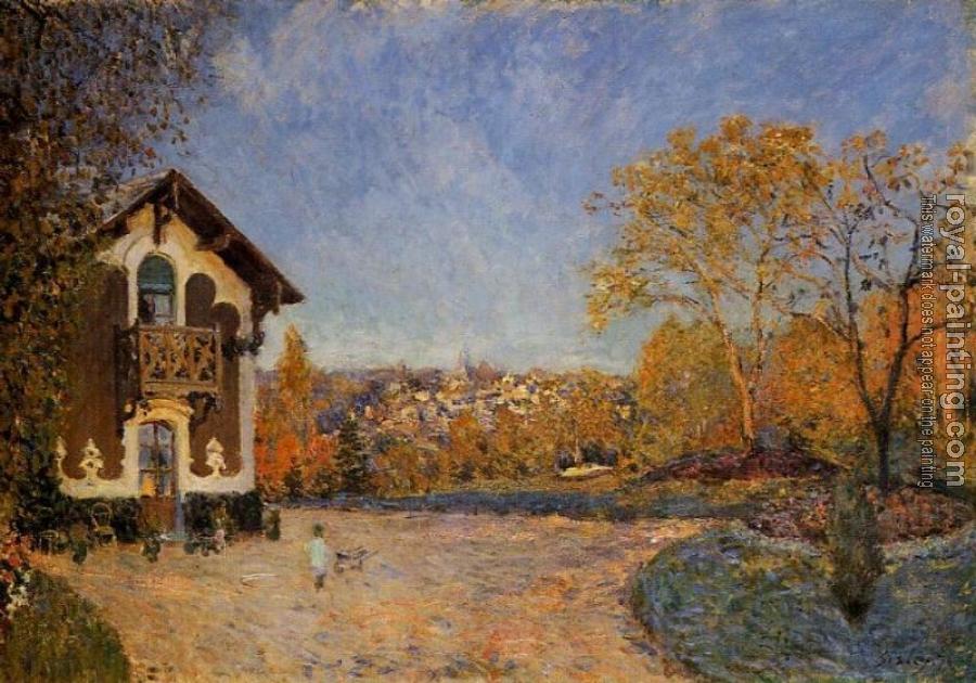 Alfred Sisley : View of Marly-le-Roi from House at Coeur-Colant